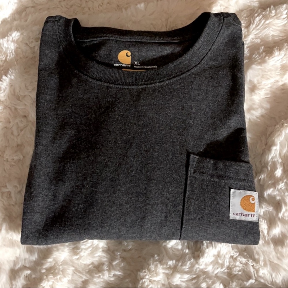 Carhartt Men's Gray Long Sleeve T-Shirt EUC